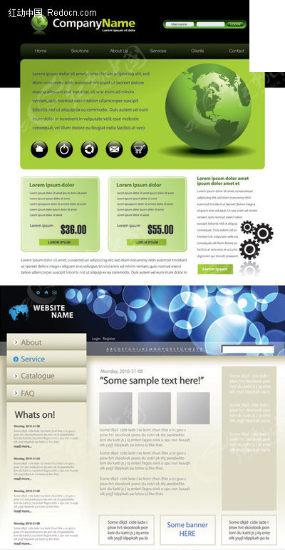 三款優質商務網頁界面設計矢量素材 賦能高效網站建設